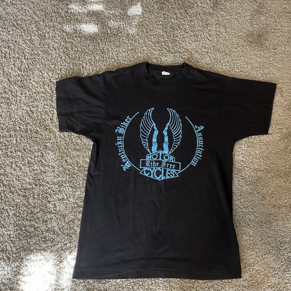 Vintage 1980s Kentucky Biking Association T Shirt Men's Small Double Sided Faded